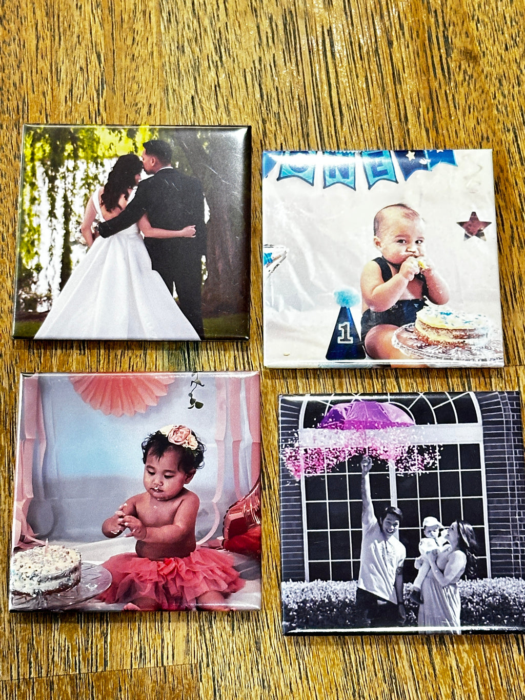 Set of 4- 2.5" Square Magnets